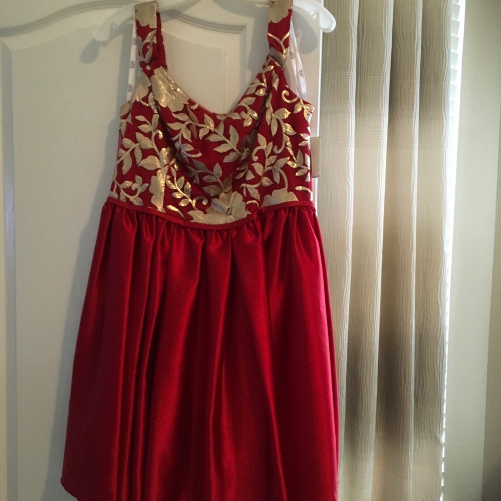 Elegant Red and Gold Kids Dress